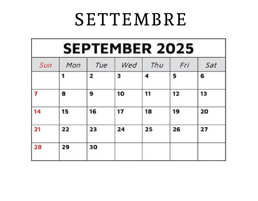 Settenbre/September